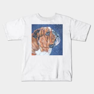 English Bulldog Fine Art Painting Kids T-Shirt